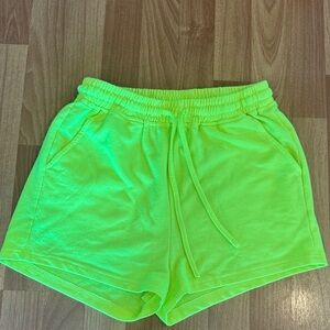 Hot & Delicious Vibrant Lime Green Cotton Shorts